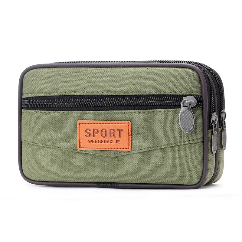 Enlarged Canvas Mobile Phone Bag Zipper Waterproof