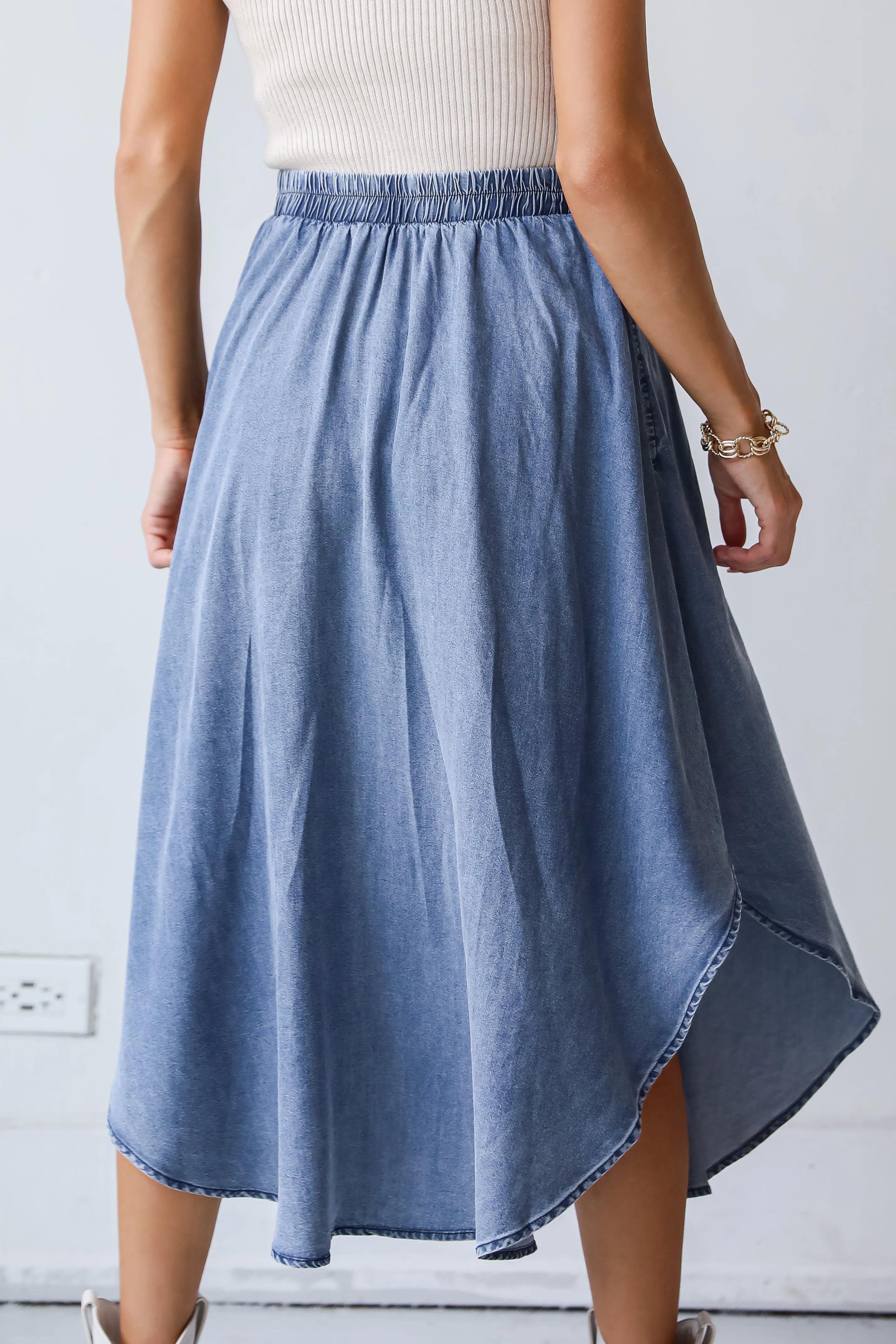 FINAL SALE - Pleasant Perception Denim Midi Skirt