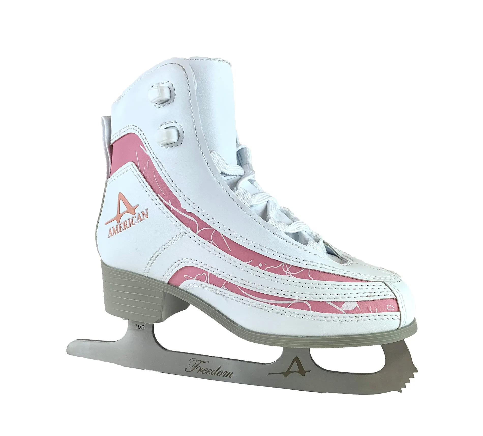 Girl's Softboot Ice Skate with Pink Trim