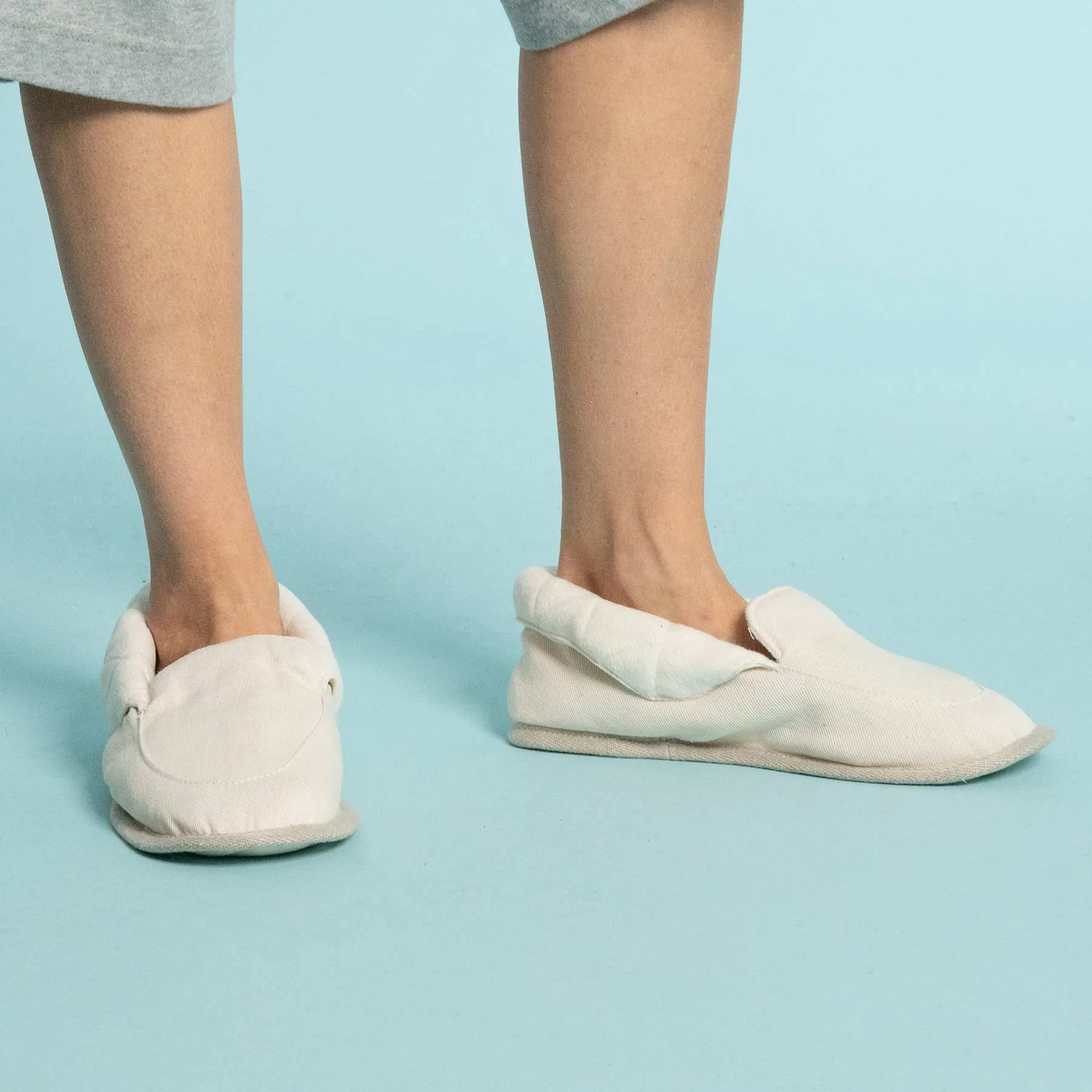 GREENLAND Elastic-Free 100% Organic Cotton House Shoe Slippers (Lined & Padded with Organic Cotton Fleece, Glue-Free, Latex-Free, Vegan)