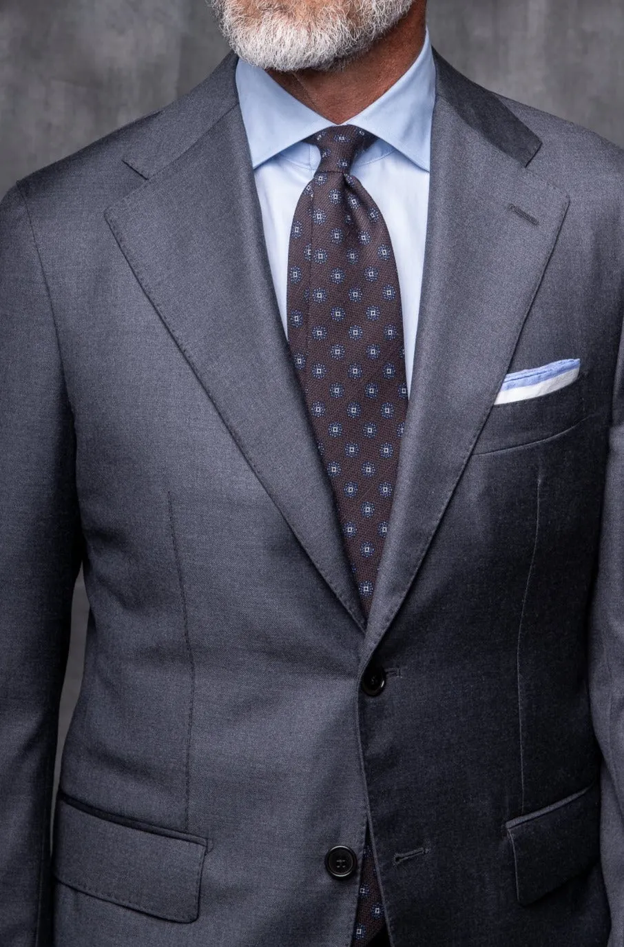 Grey full canvas suit in Loro Piana Super 150's wool - Made in Italy