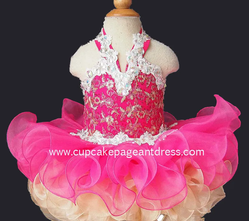 Halter Sequins Lace Little Girls/Toddler/Infant/Baby Girl Pageant Dress