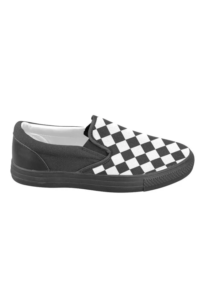 Harlequin Nights Men's Unusual Slip-on Canvas Shoes (Model 019)