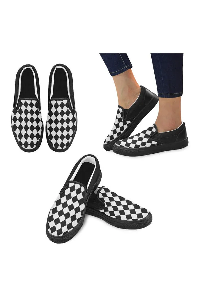 Harlequin Nights Men's Unusual Slip-on Canvas Shoes (Model 019)