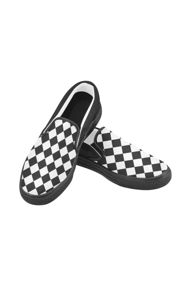 Harlequin Nights Men's Unusual Slip-on Canvas Shoes (Model 019)