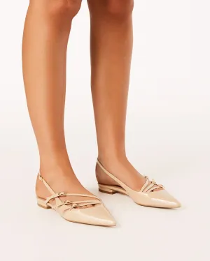 Hettie Flats - Beige Patent