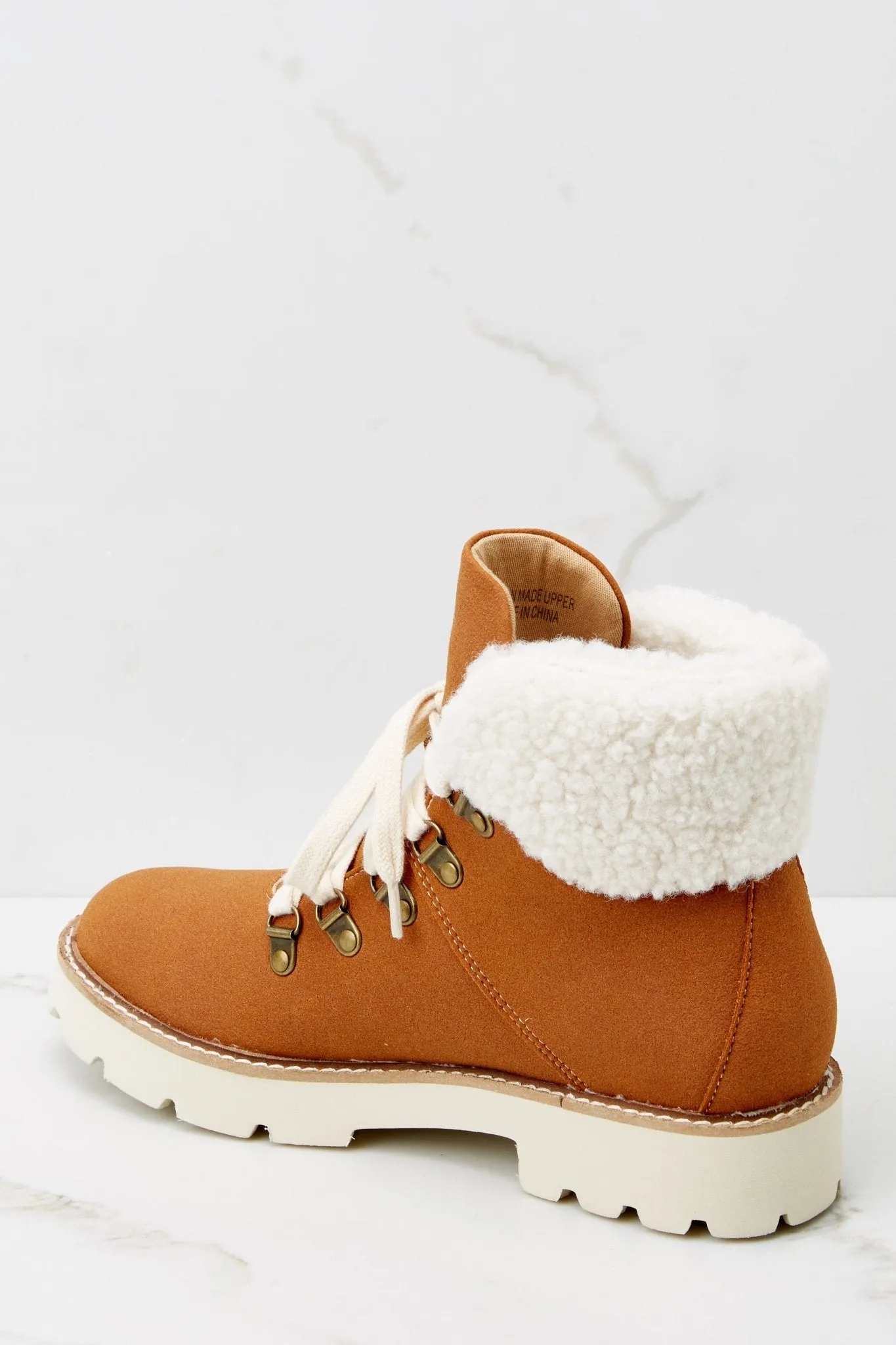 In Step Cognac Lace Up Boots