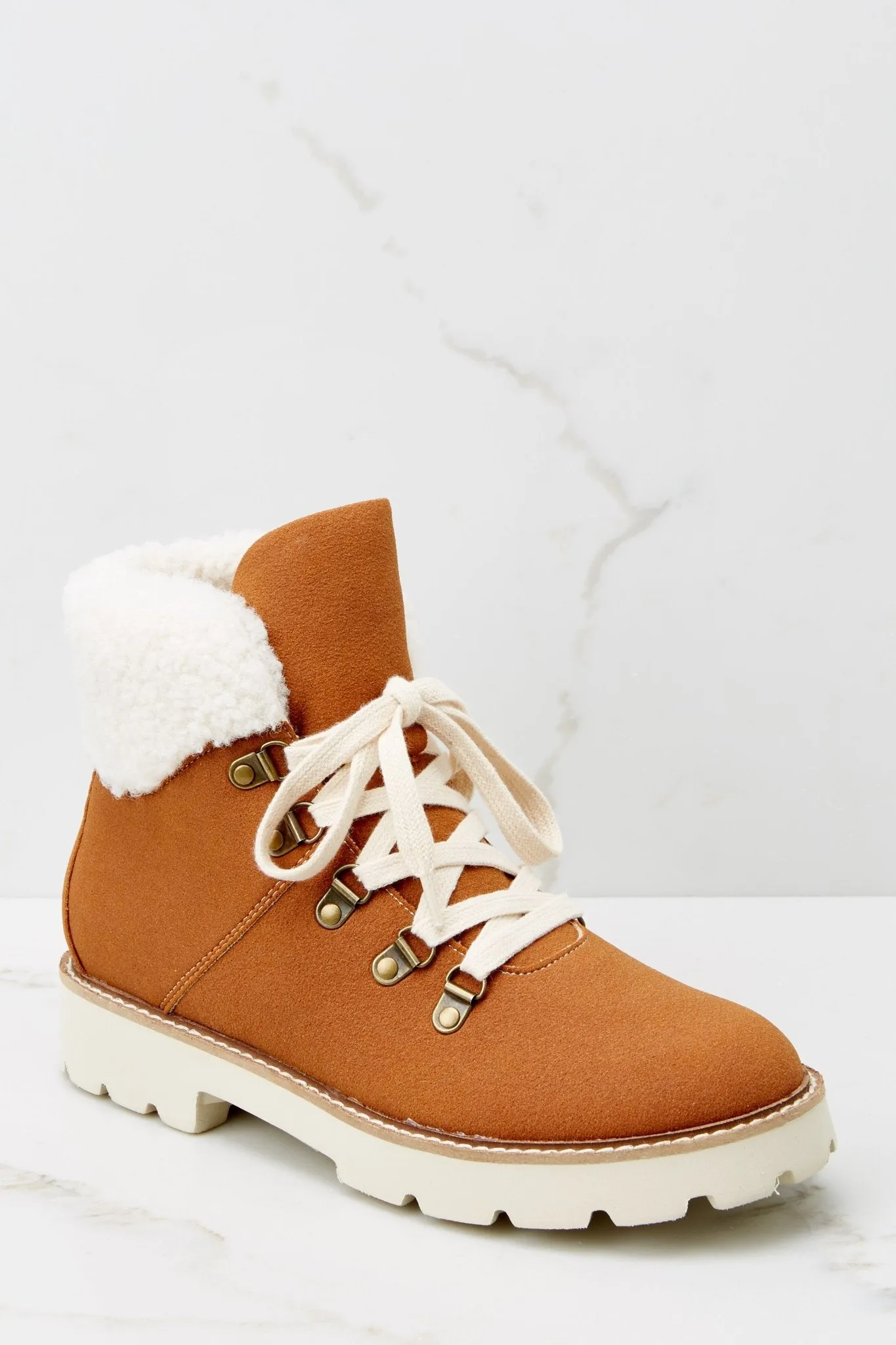 In Step Cognac Lace Up Boots