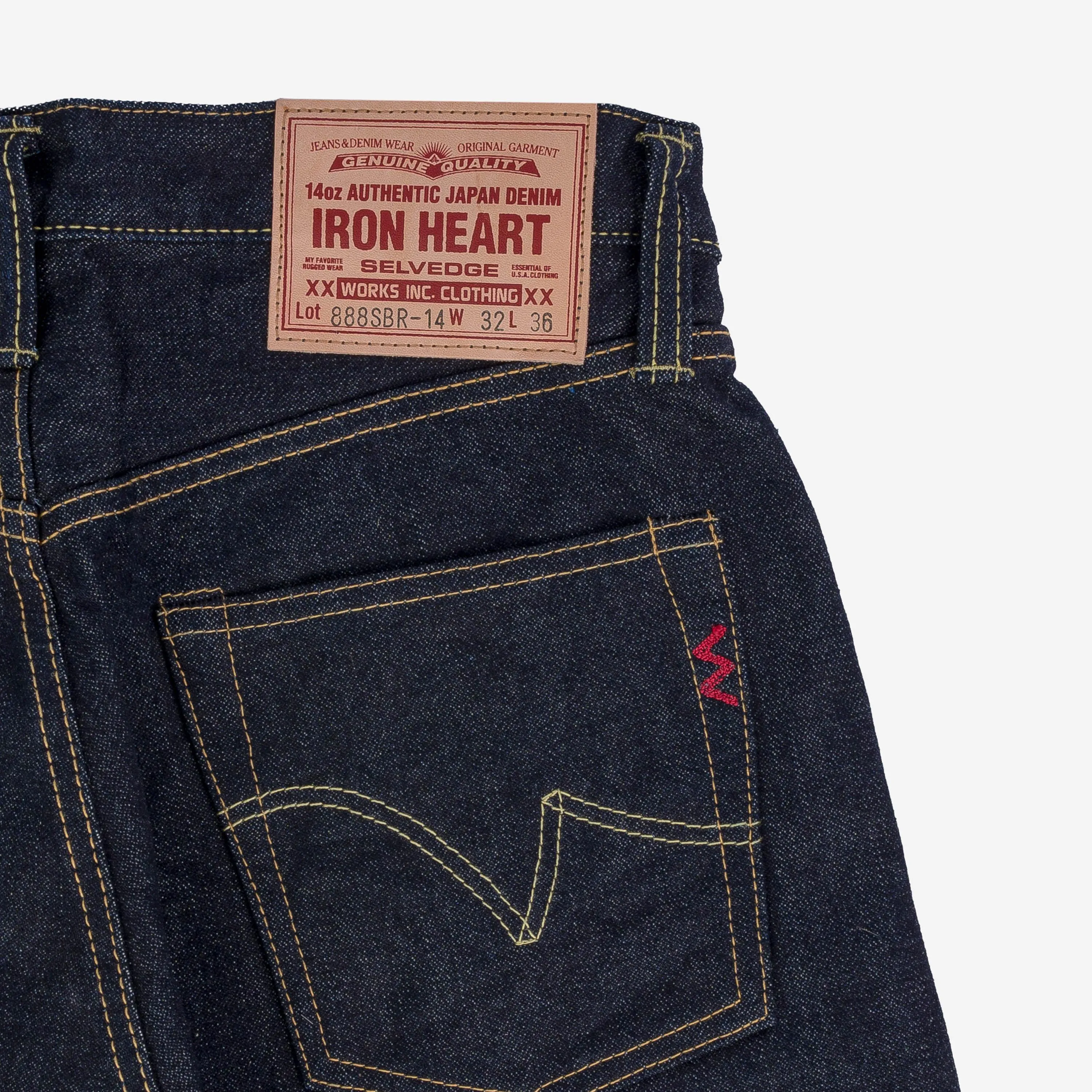 Iron Heart IH-888SBR-14 - 14oz Broken Twill Tapered Cut Denim