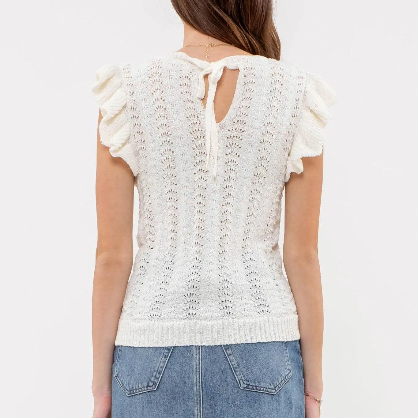 Katie Eyelet Sweater Top