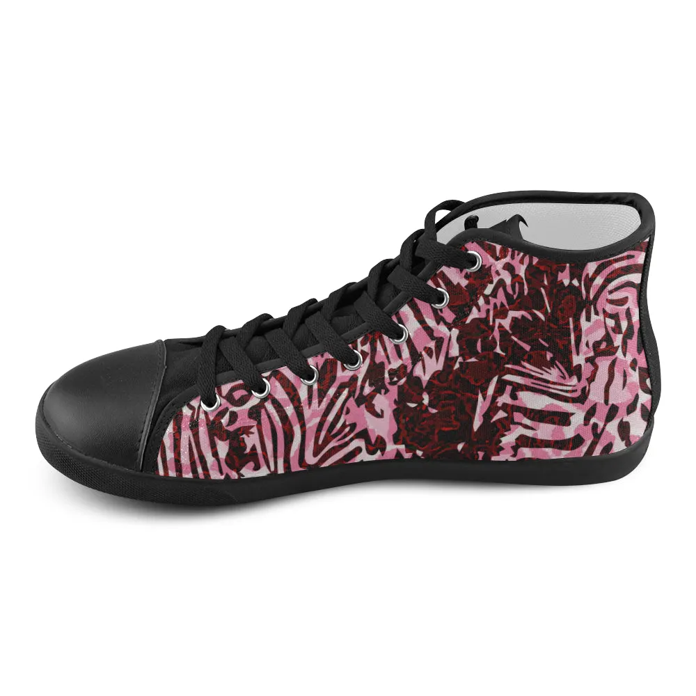 Kids's Cheetah Print Canvas High Top Shoes