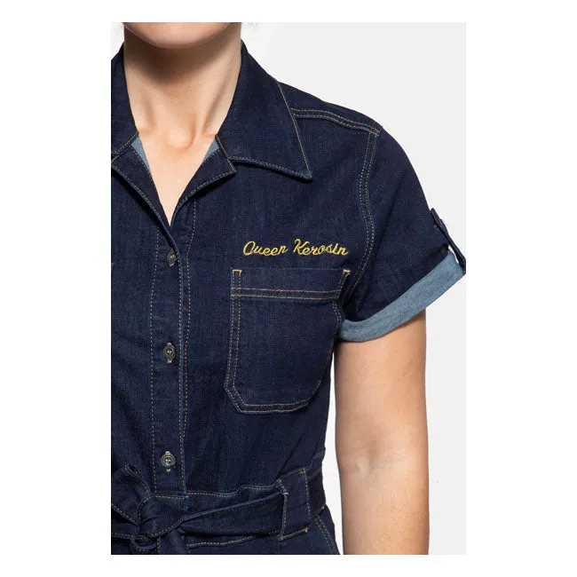 King Kerosin Queen Kerosin Speedway Short Ladies Overall Dark Blue