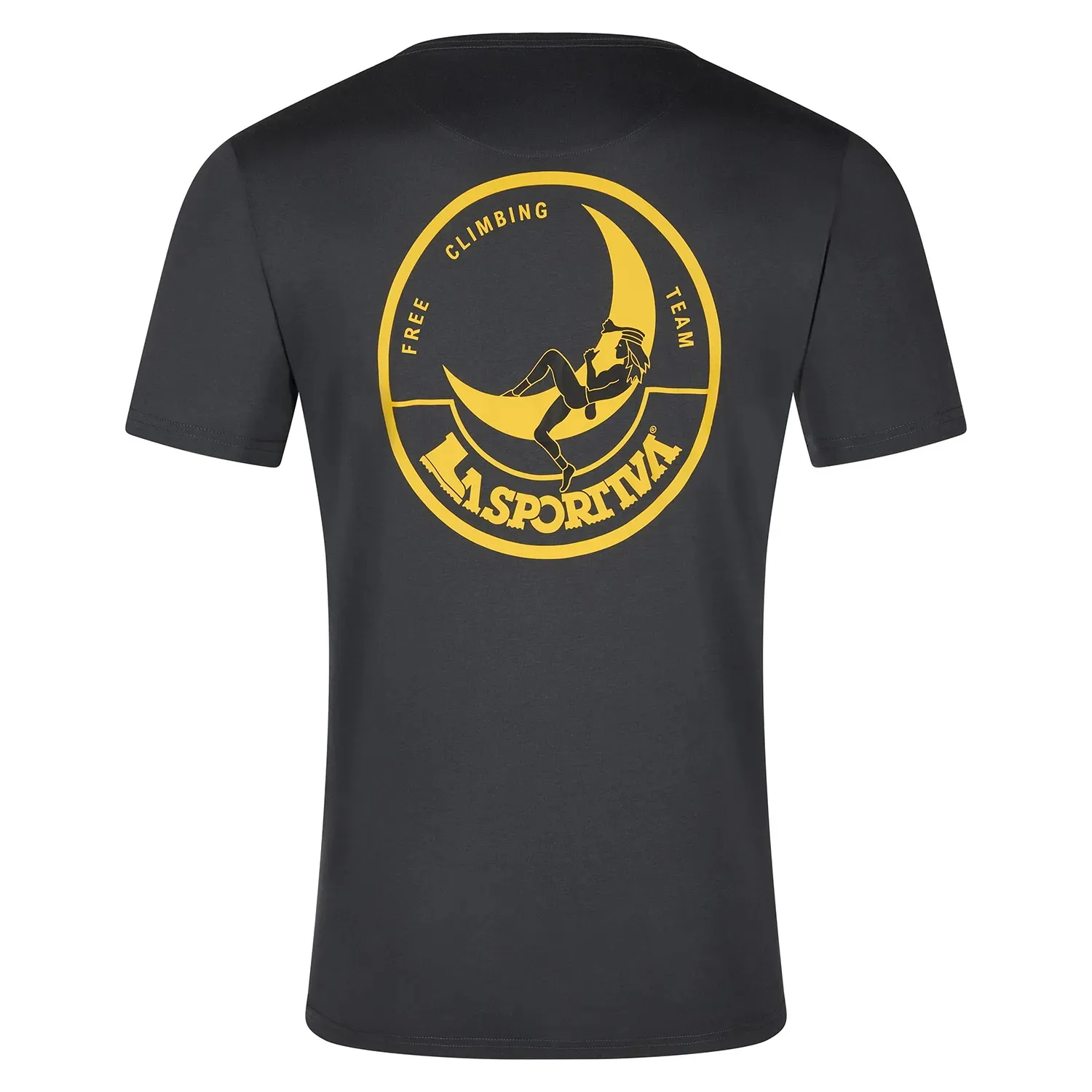 La Sportiva Men&#x27;s Climbing On The Moon T-Shirt Carbon/Giallo | Buy La Sportiva Men&#x27;s Climbing On The Moon T-Shirt Carbon/Giallo here | Outnorth