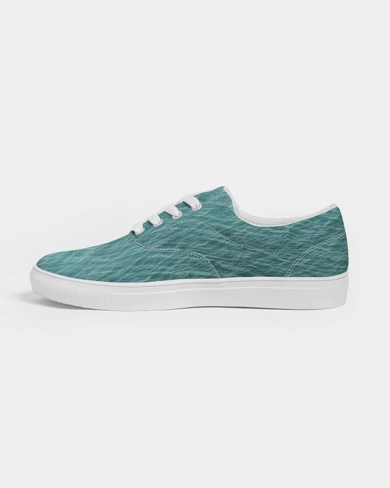 Lake Michigan Blue Women's Lace Up Canvas Shoe