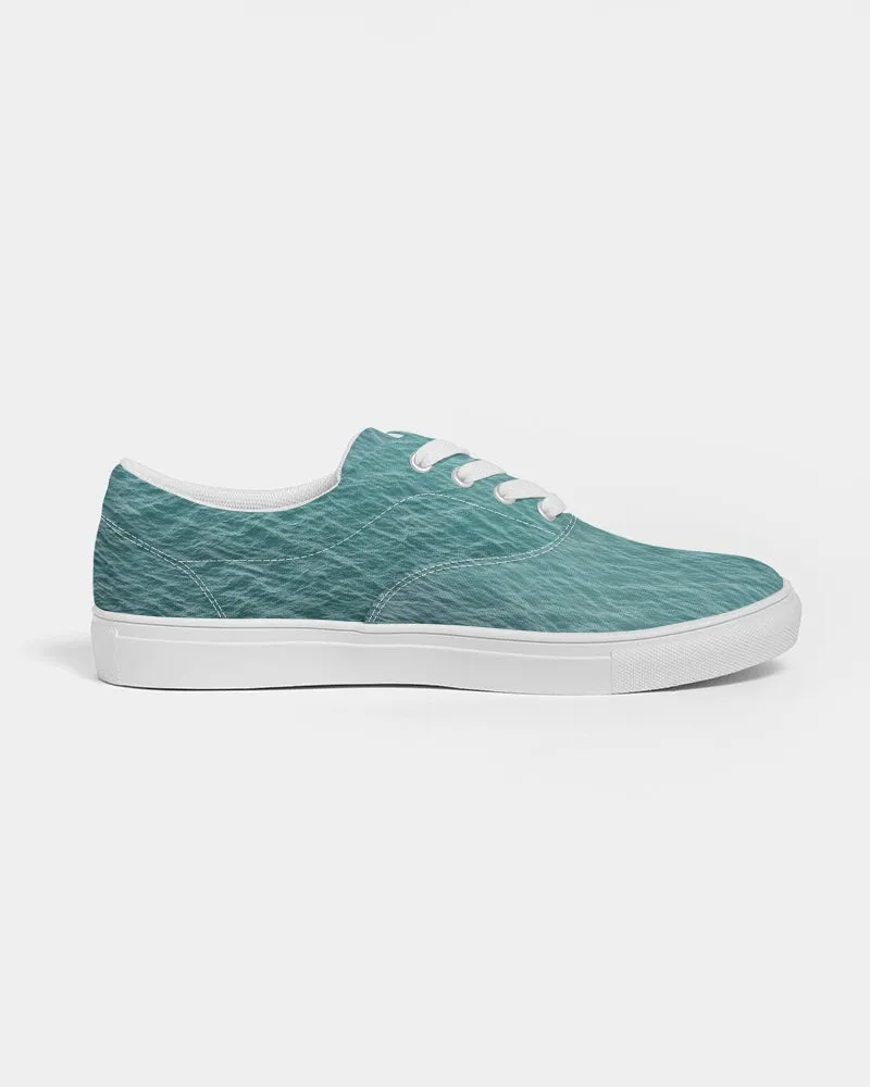 Lake Michigan Blue Women's Lace Up Canvas Shoe