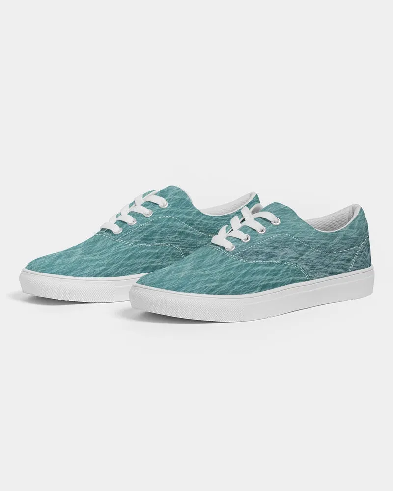 Lake Michigan Blue Women's Lace Up Canvas Shoe