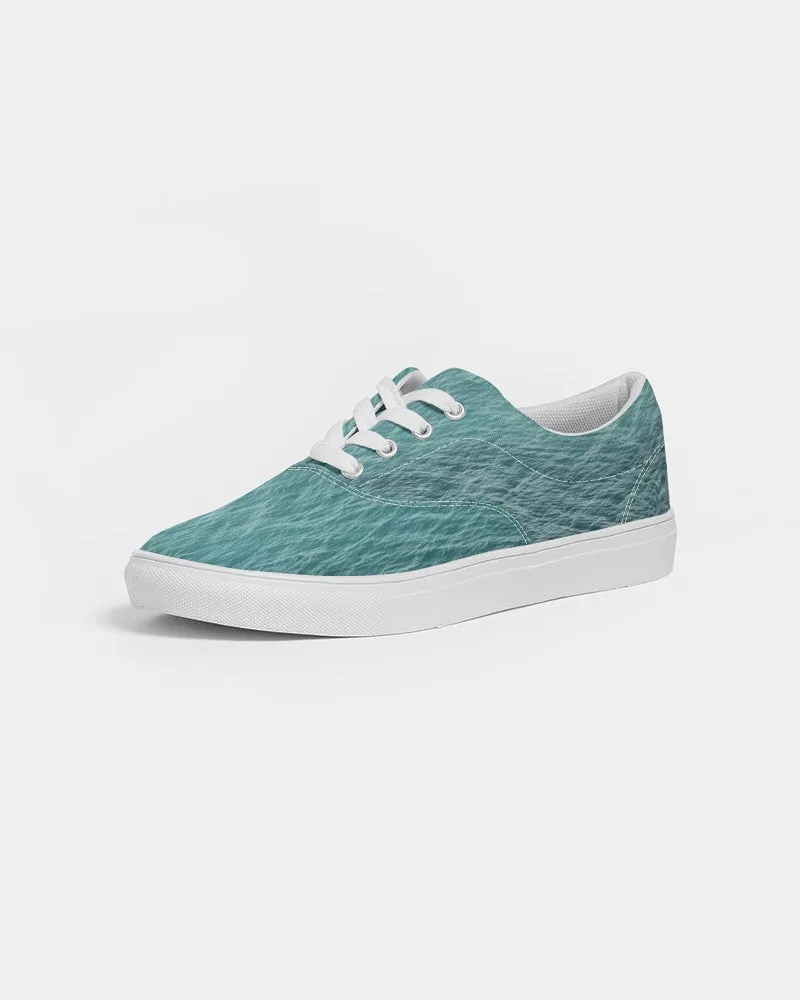 Lake Michigan Blue Women's Lace Up Canvas Shoe