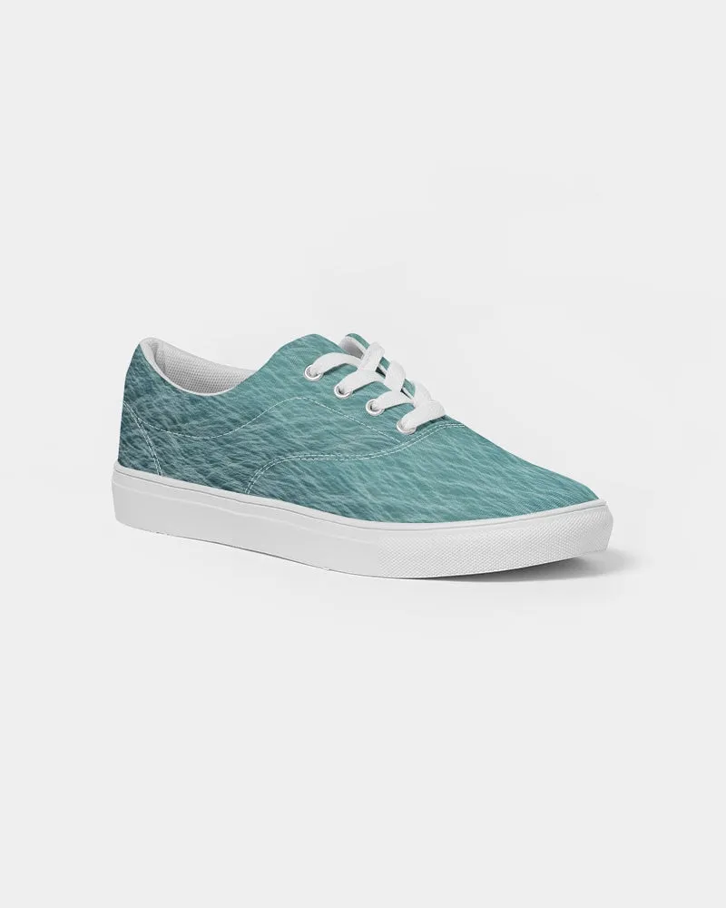 Lake Michigan Blue Women's Lace Up Canvas Shoe