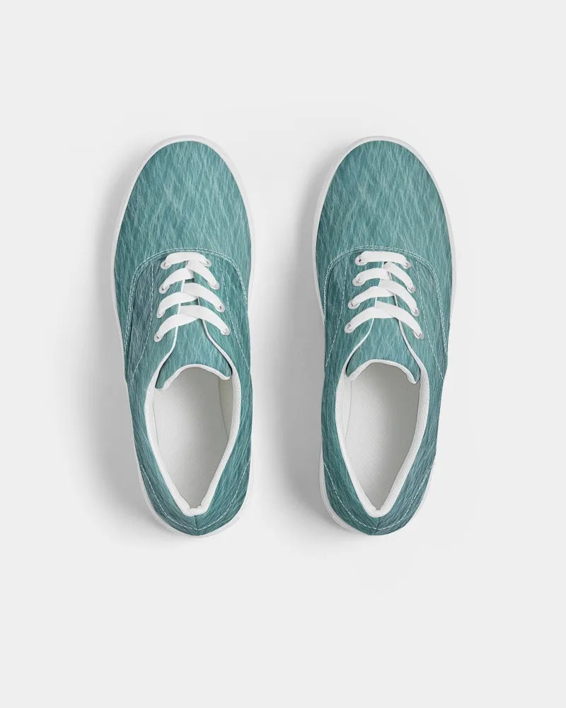 Lake Michigan Blue Women's Lace Up Canvas Shoe