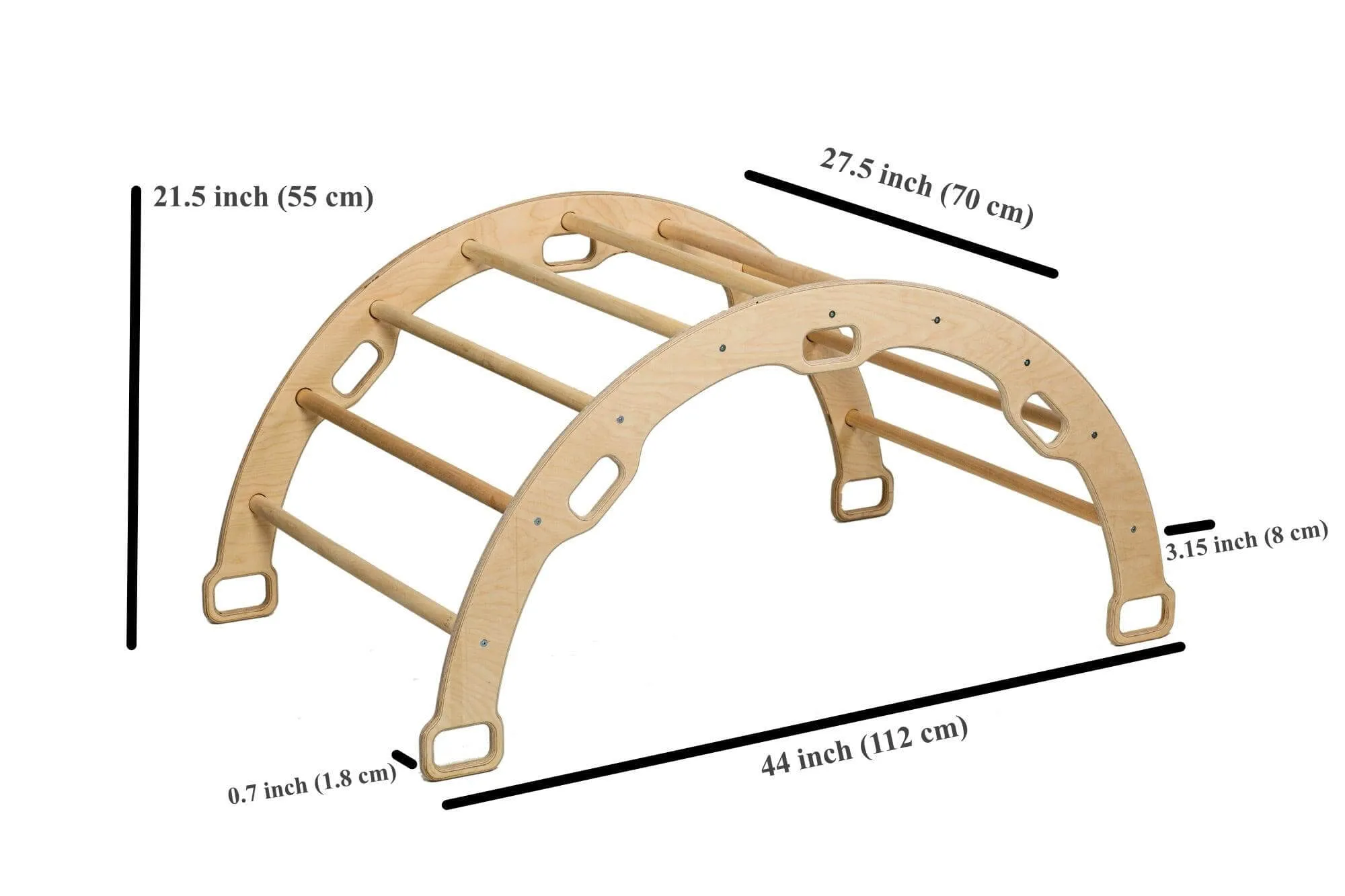 Large Montessori Climbing Arch/Rocker with Pillow Set