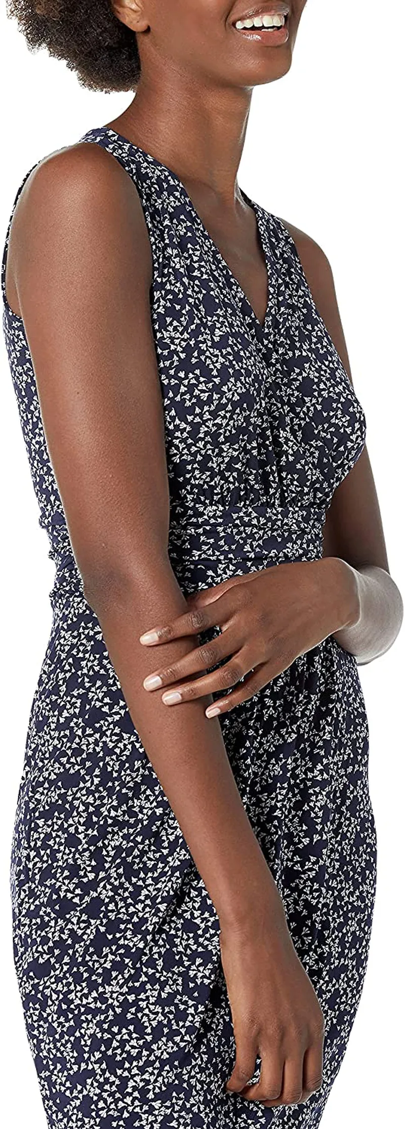 Lark & Ro Women's Standard Sleeveless Fix Wrap Gathered Skirt Dress