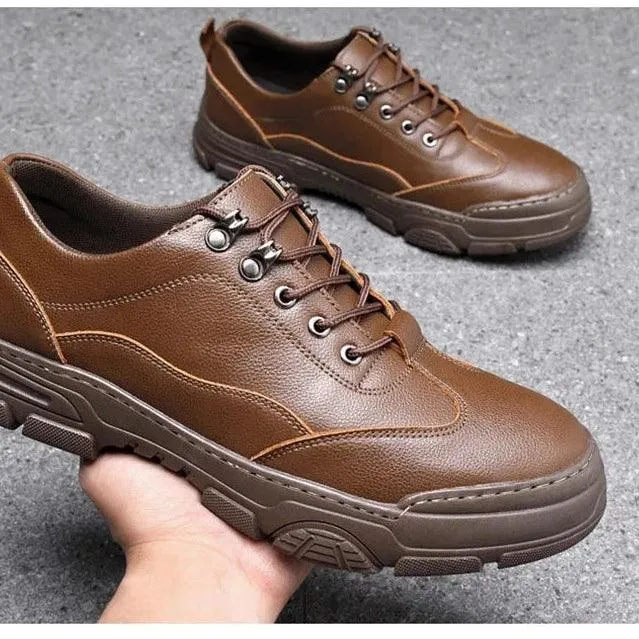 Leather Flat Thick Sole Footwear - KA4874 Men's Casual Shoes