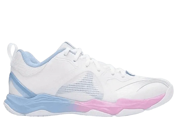 LI-NING RANGER VI Lite Badminton Shoes White/Pink Blue UNISEX AYTS012-1