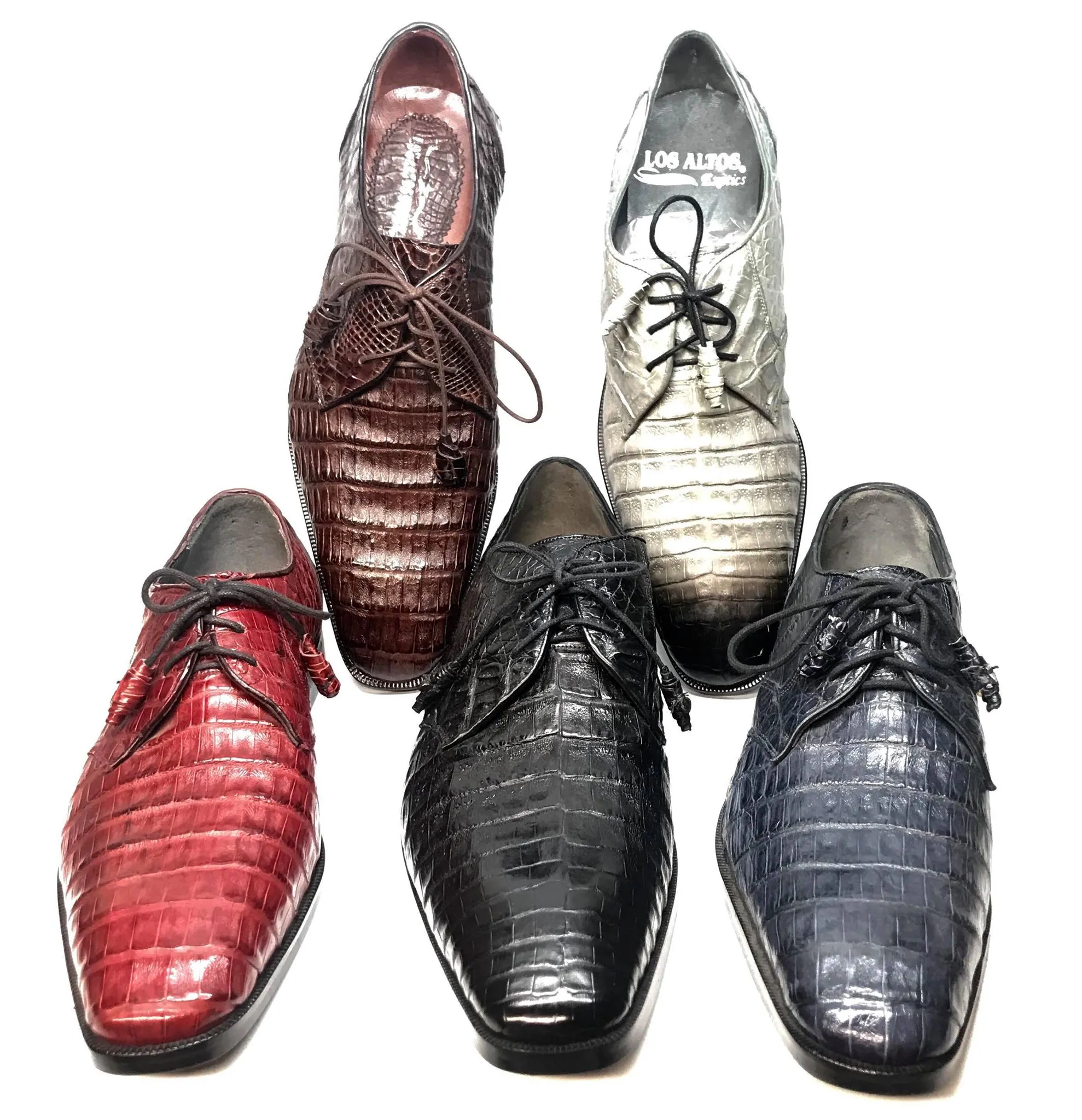 Los Altos All-Over Crocodile Lace Up Dress Shoes