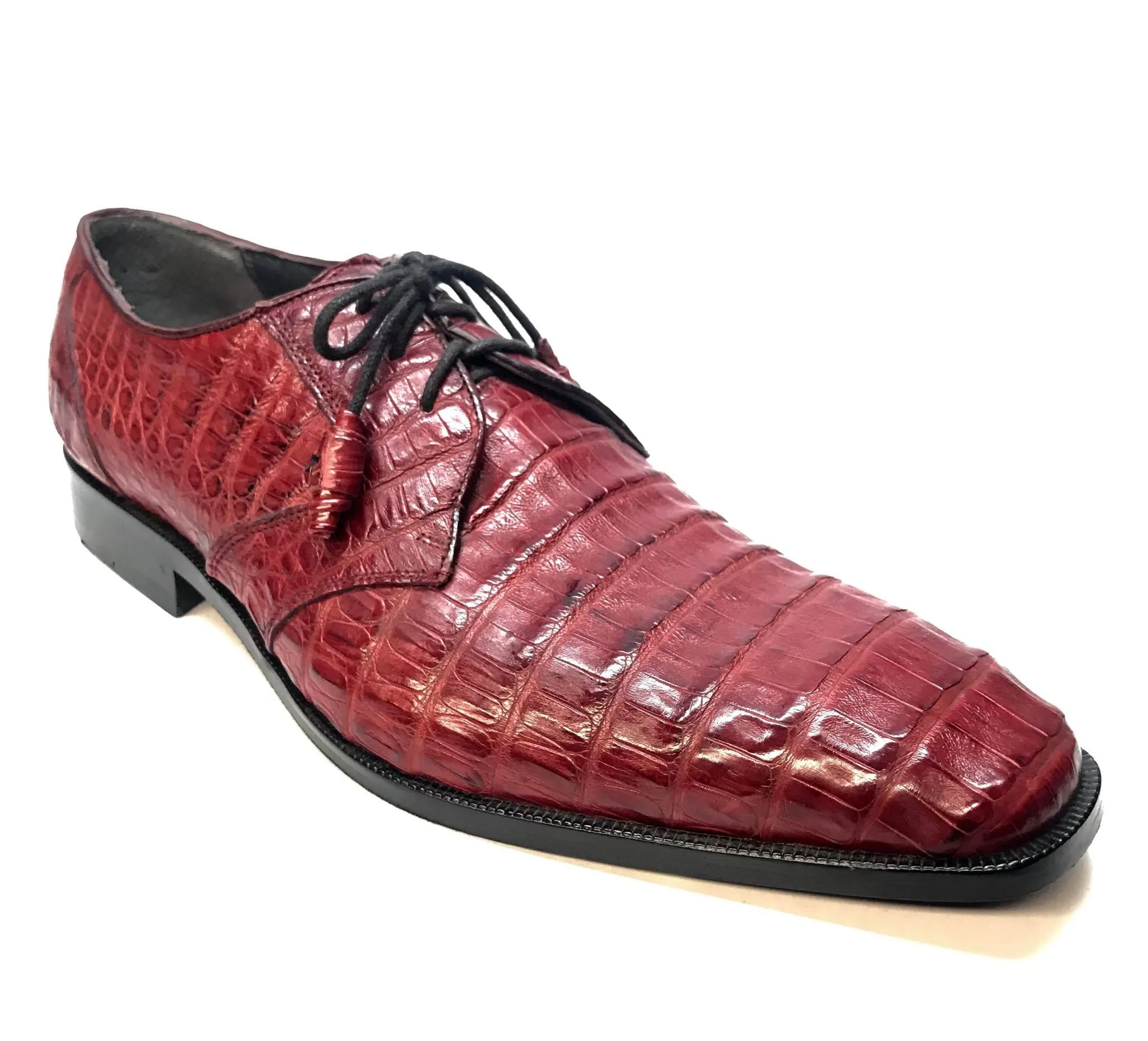 Los Altos All-Over Crocodile Lace Up Dress Shoes