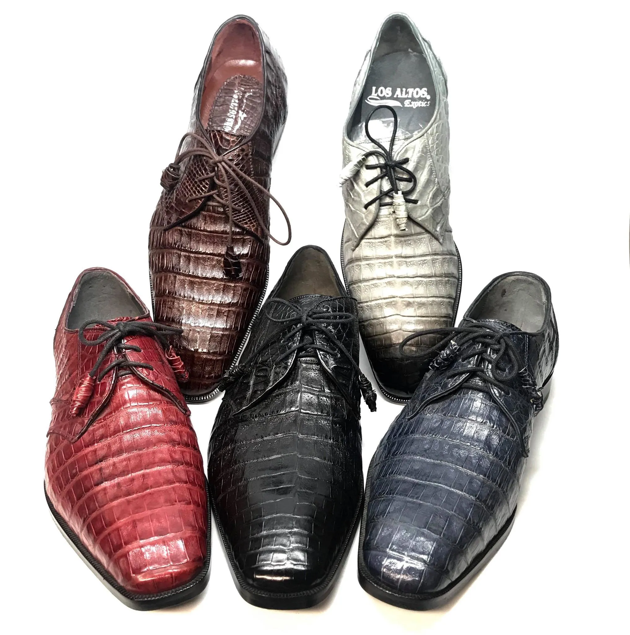 Los Altos All-Over Crocodile Lace Up Dress Shoes