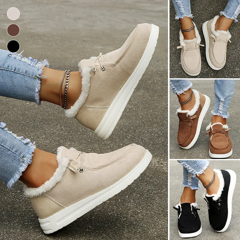 Low-Top Canvas Plush Shoes