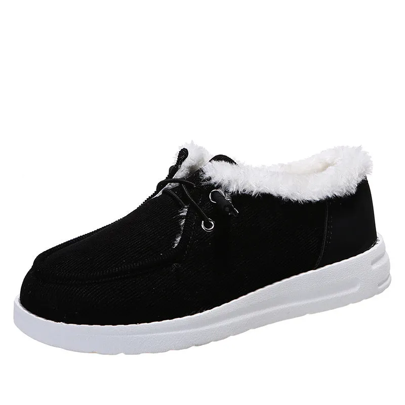 Low-Top Canvas Plush Shoes