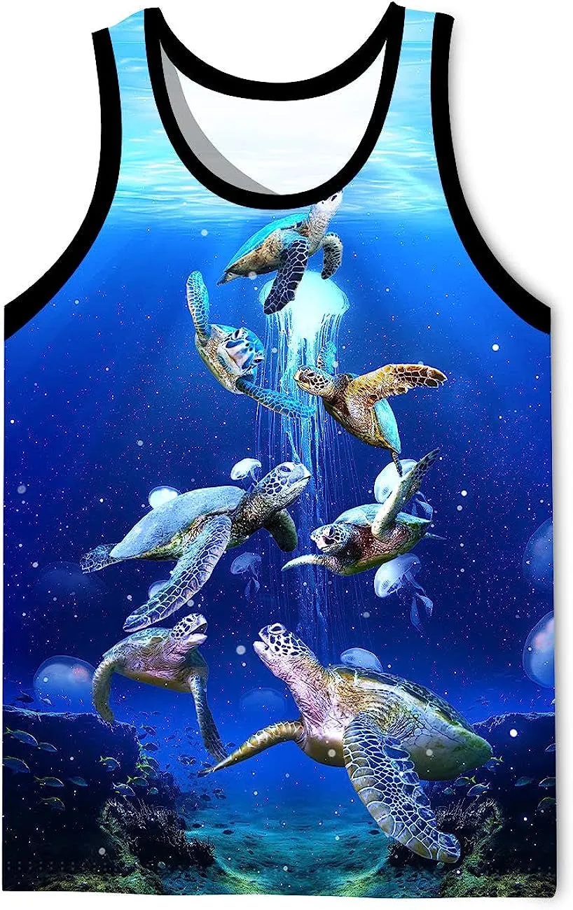 Men's 3D Tank Tops Summer Casual Novelty Sleeveless Shirt Unisex Colorful Graphics Top Tees Shirt