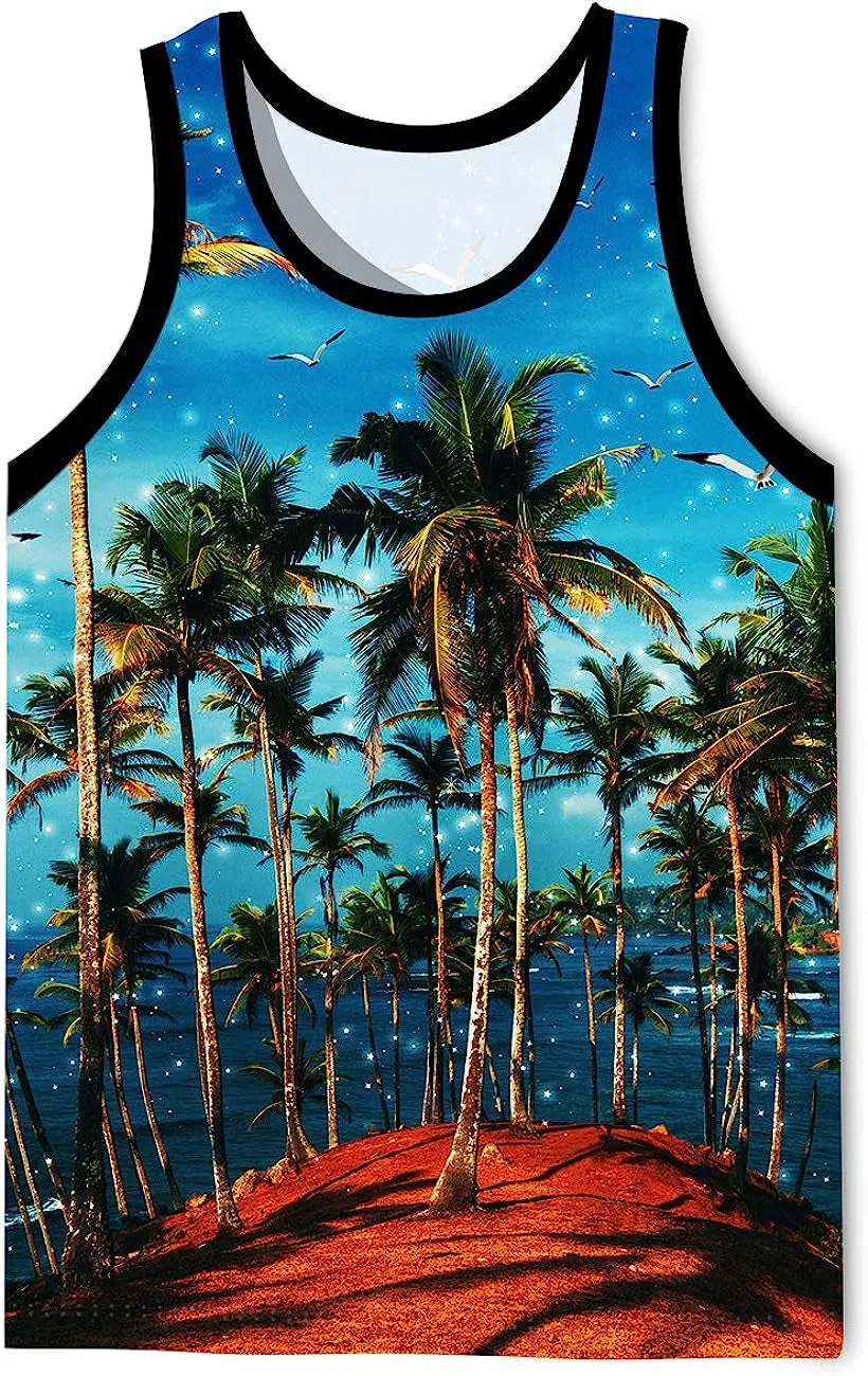 Men's 3D Tank Tops Summer Casual Novelty Sleeveless Shirt Unisex Colorful Graphics Top Tees Shirt