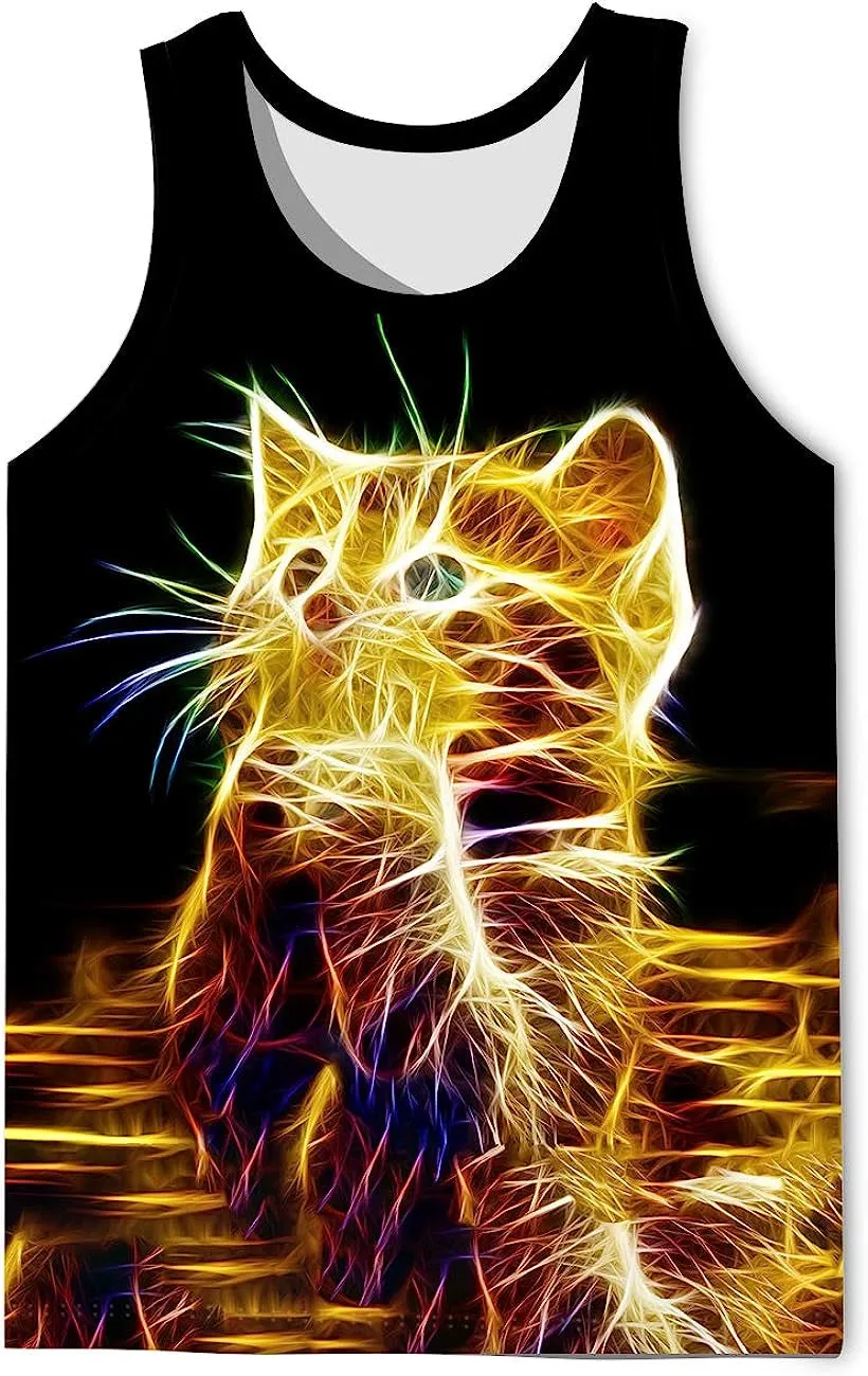 Men's 3D Tank Tops Summer Casual Novelty Sleeveless Shirt Unisex Colorful Graphics Top Tees Shirt