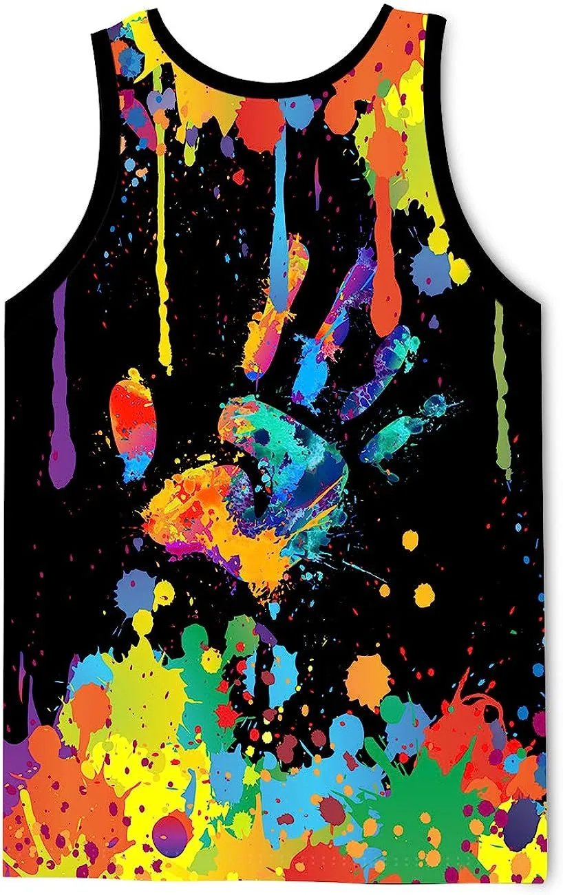 Men's 3D Tank Tops Summer Casual Novelty Sleeveless Shirt Unisex Colorful Graphics Top Tees Shirt