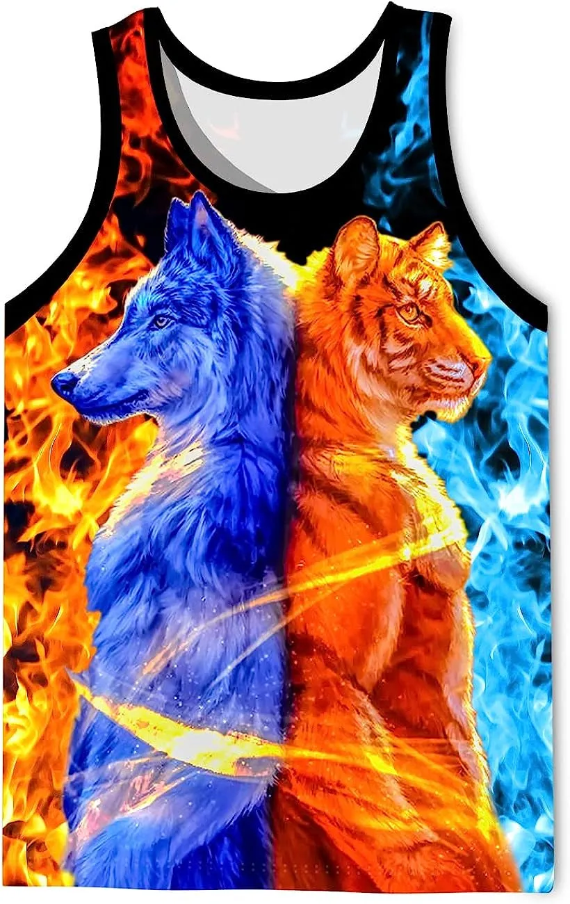 Men's 3D Tank Tops Summer Casual Novelty Sleeveless Shirt Unisex Colorful Graphics Top Tees Shirt