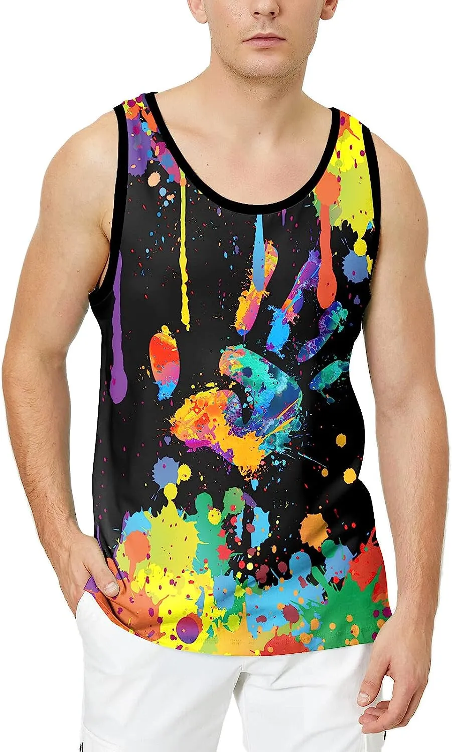 Men's 3D Tank Tops Summer Casual Novelty Sleeveless Shirt Unisex Colorful Graphics Top Tees Shirt