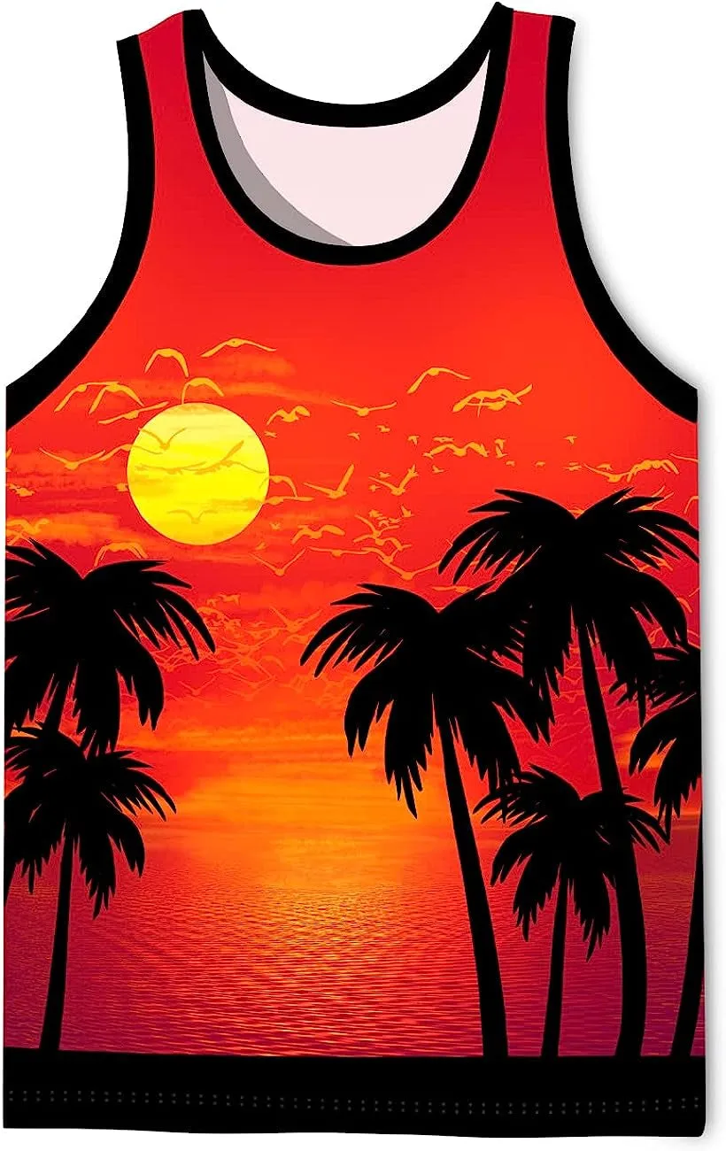 Men's 3D Tank Tops Summer Casual Novelty Sleeveless Shirt Unisex Colorful Graphics Top Tees Shirt