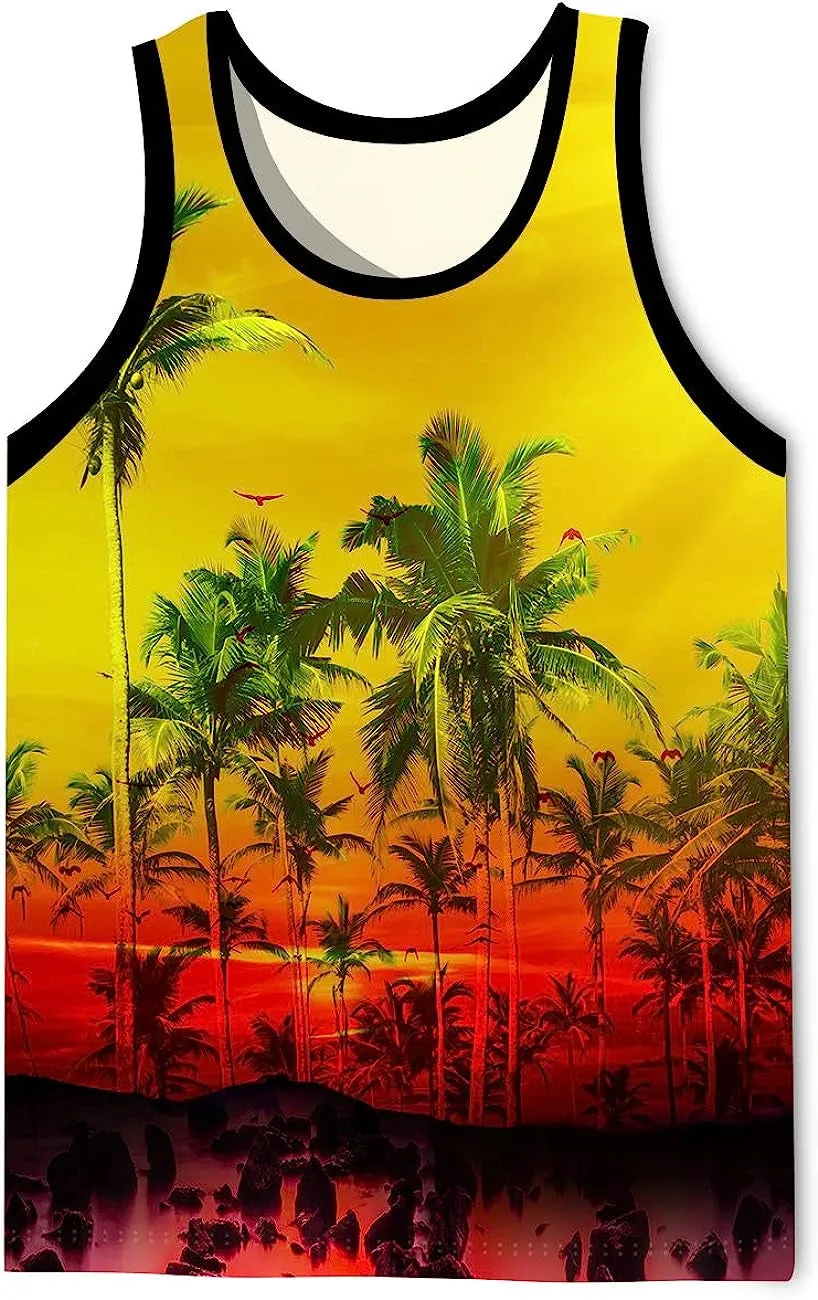 Men's 3D Tank Tops Summer Casual Novelty Sleeveless Shirt Unisex Colorful Graphics Top Tees Shirt