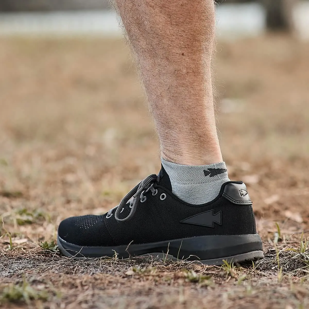 Men's Ballistic Trainers - Black   Black   Charcoal W/ Black Reflective Spearhead