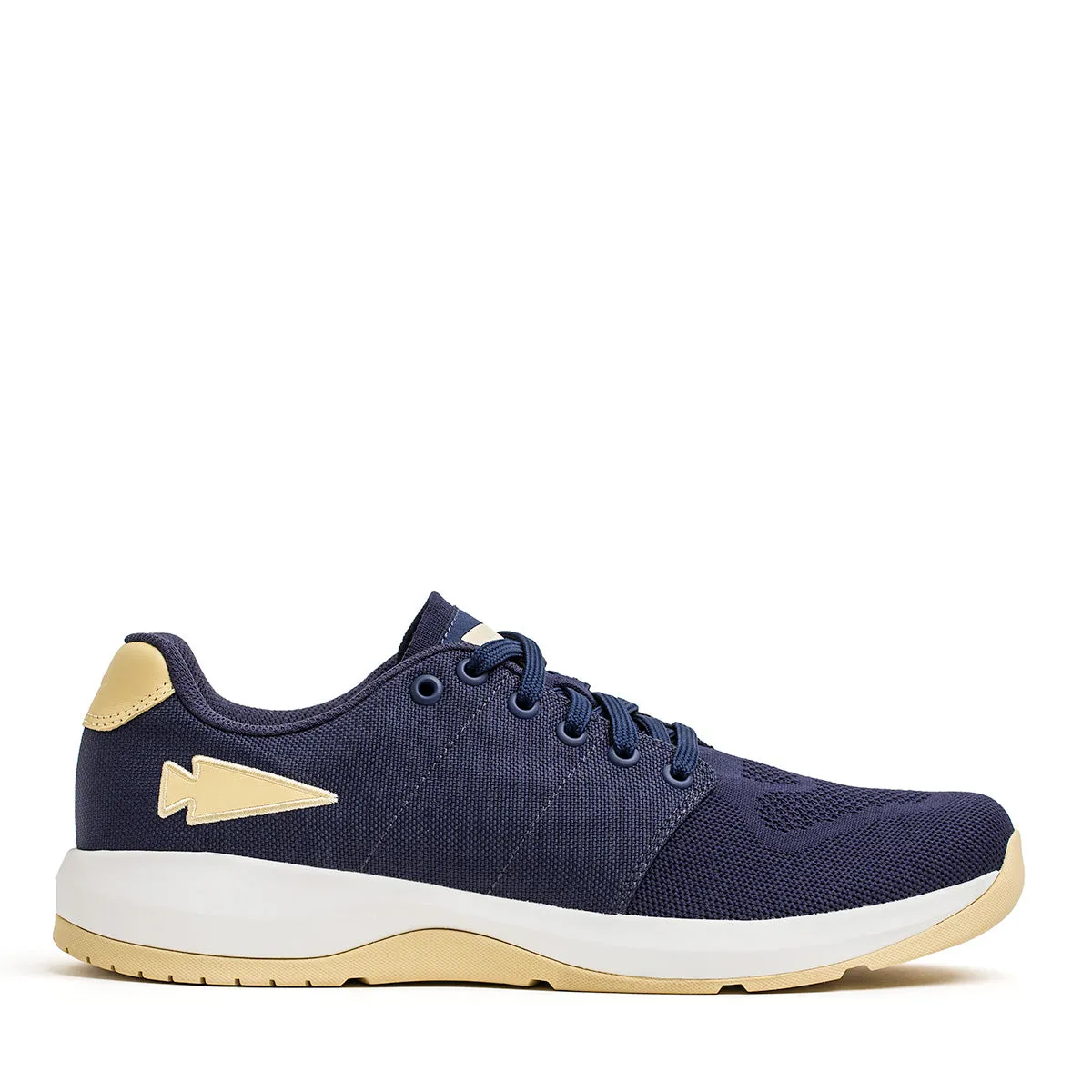 Men’s Ballistic Trainers - Navy   White   Gold W/ Gold Reflective Spearhead