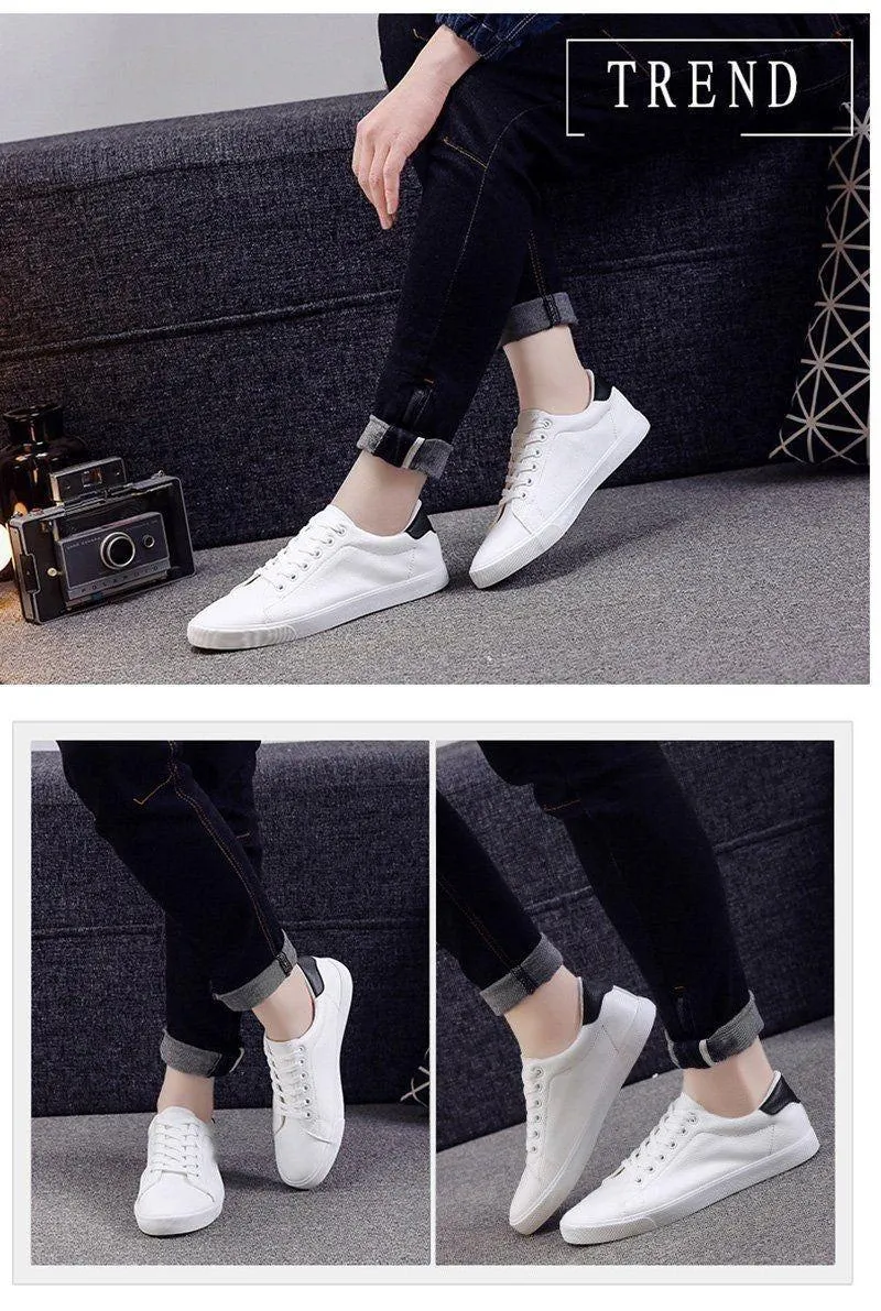 Men's Casual Shoes 2021 Sneakers Soft Leather Fashion White Footwear