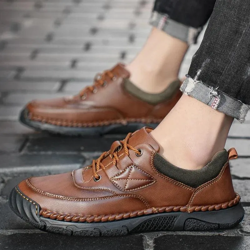 Men's Casual Shoes - Leather Outdoor Soft Bottom Antiskid Sneakers - TSS192