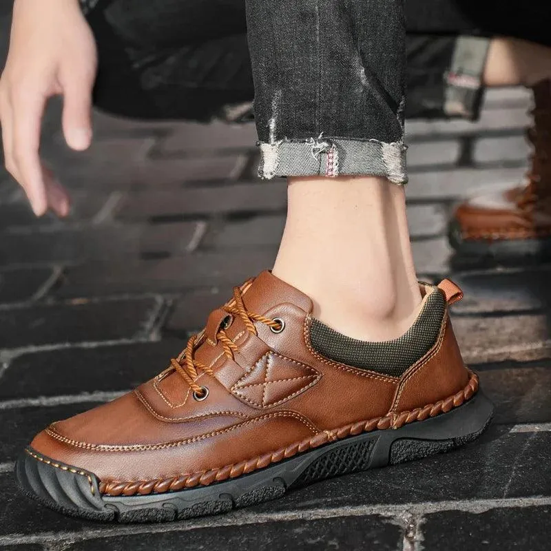 Men's Casual Shoes - Leather Outdoor Soft Bottom Antiskid Sneakers - TSS192