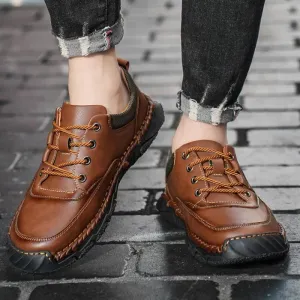 Men's Casual Shoes - Leather Outdoor Soft Bottom Antiskid Sneakers - TSS192