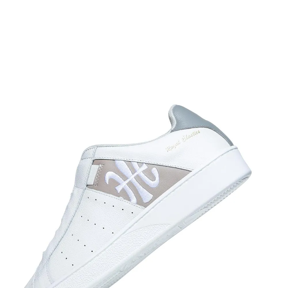 Men's Icon White Brown Logo Leather Sneakers 01912-078