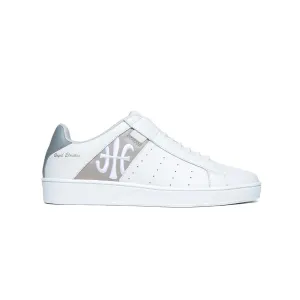 Men's Icon White Brown Logo Leather Sneakers 01912-078