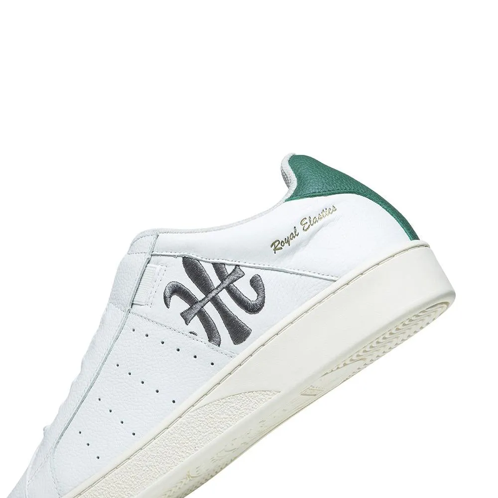 Men's Icon White Green Logo Leather Sneakers 01913-004