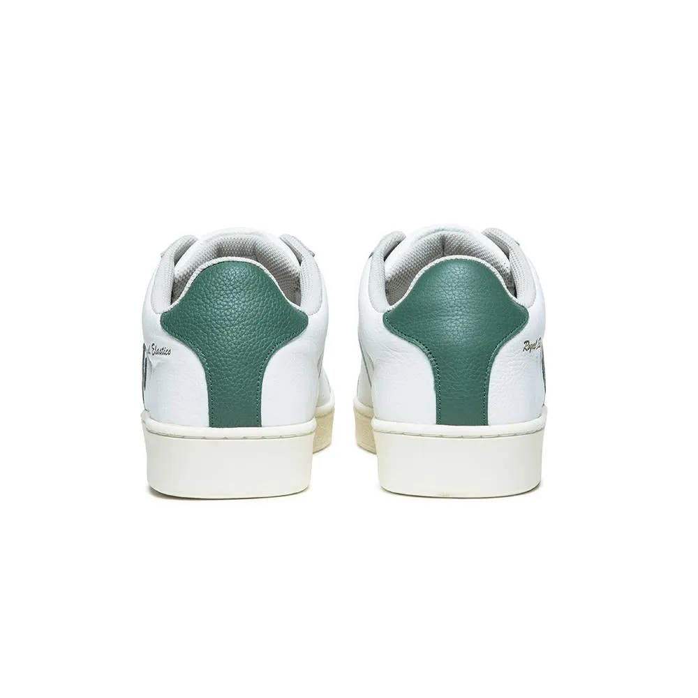 Men's Icon White Green Logo Leather Sneakers 01913-004